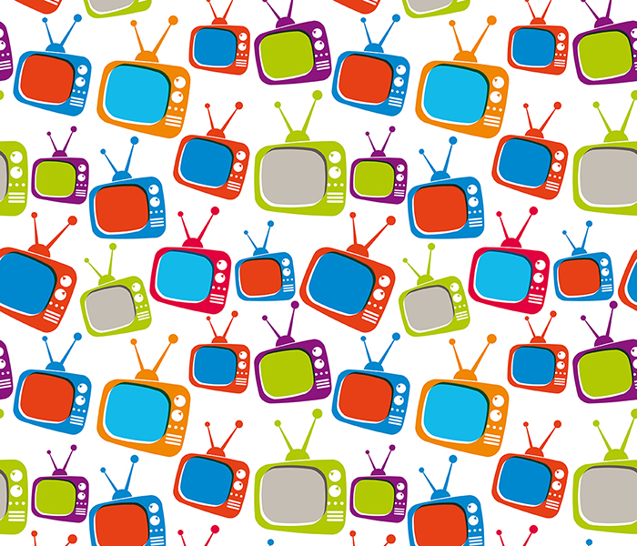 retro drawing of TVs