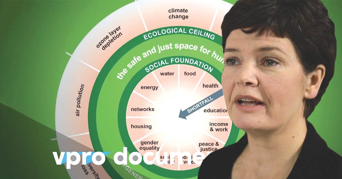 Kate Raworth and a visual representation of Doughnut Economics