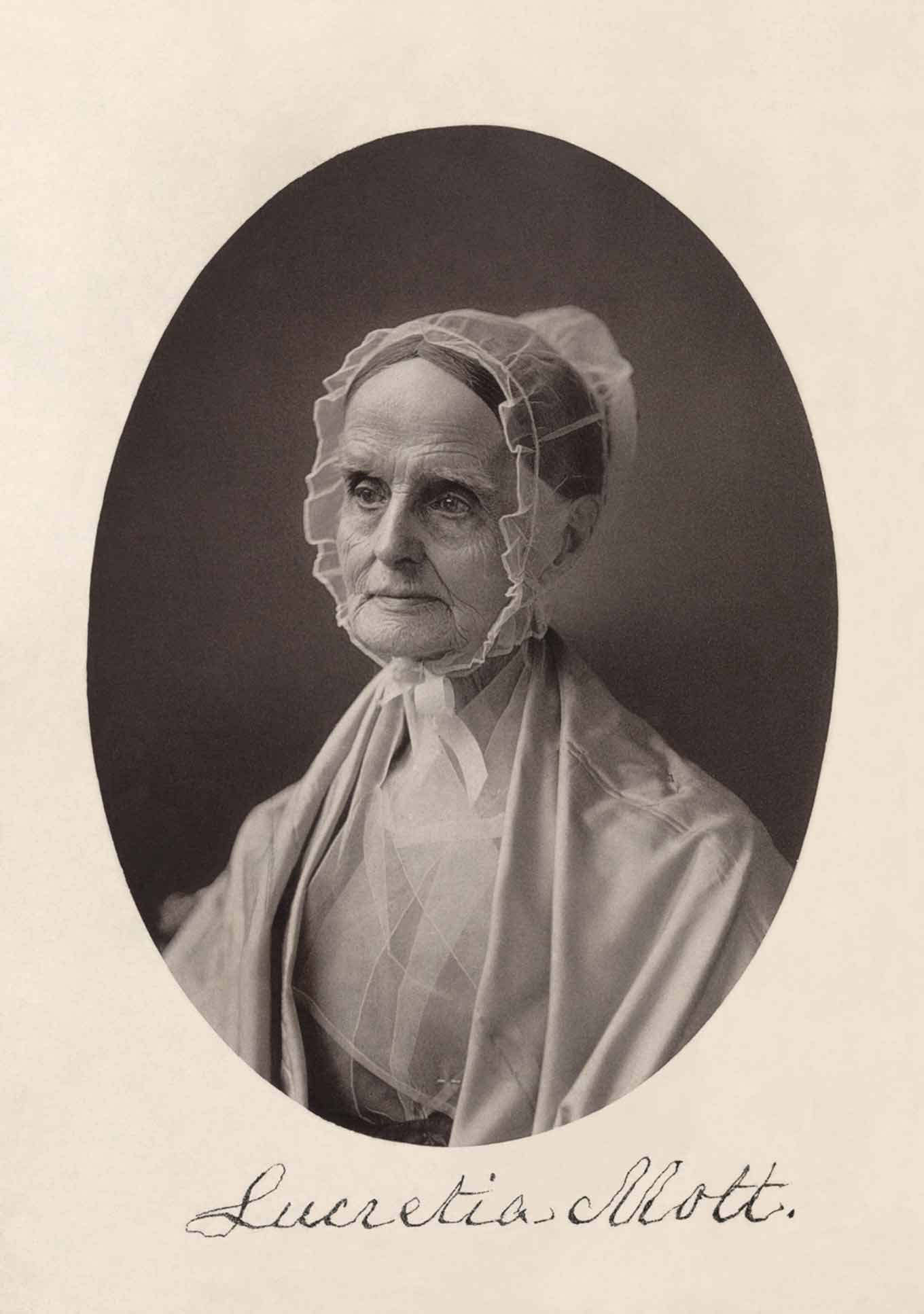 A signed photo of Lucretia Mott