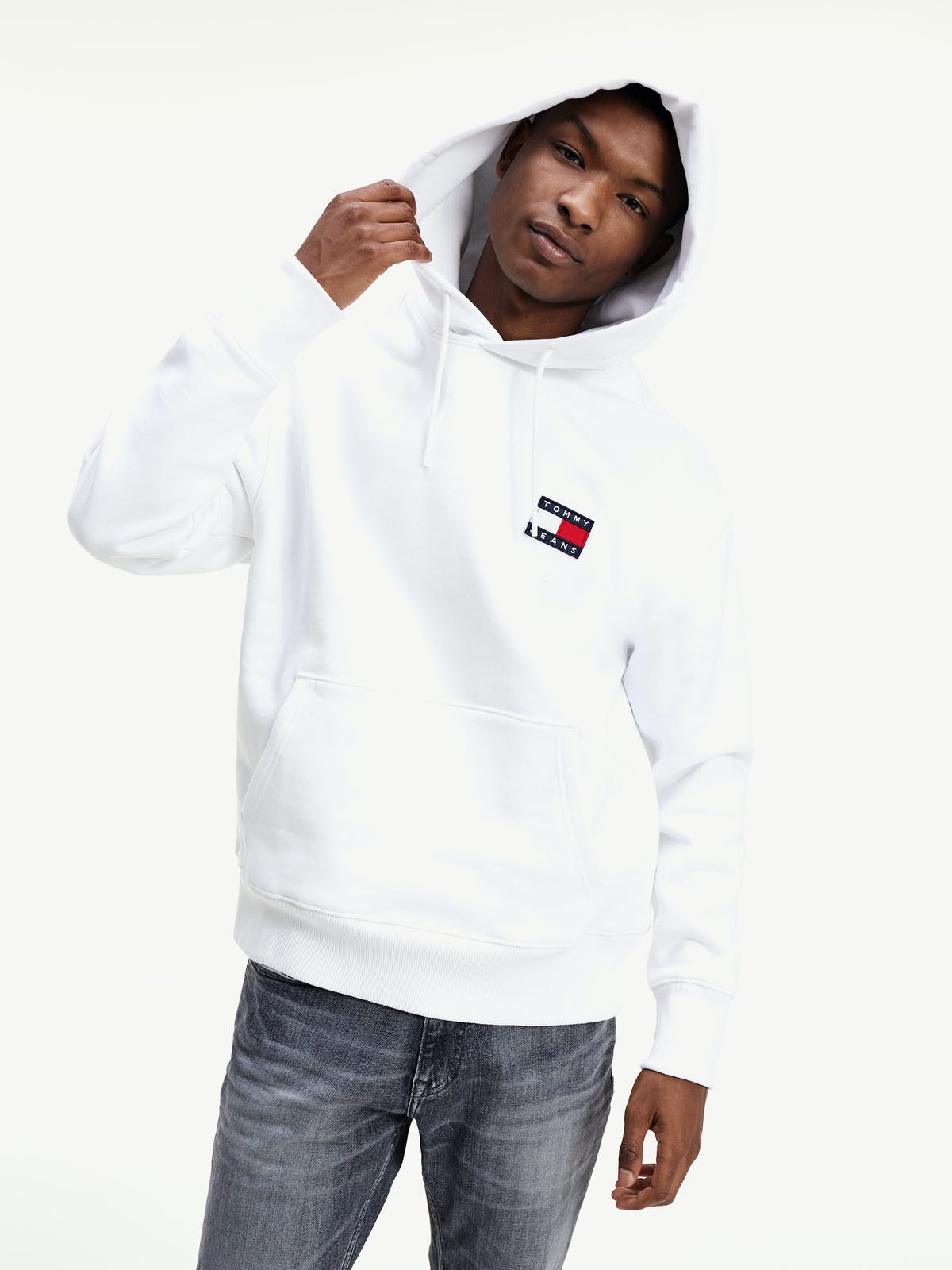 organic cotton tommy badge hoodie