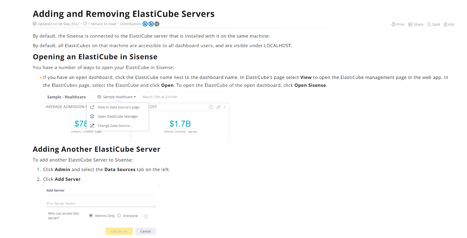 Sisense about Adding and Removing ElastiCube Servers