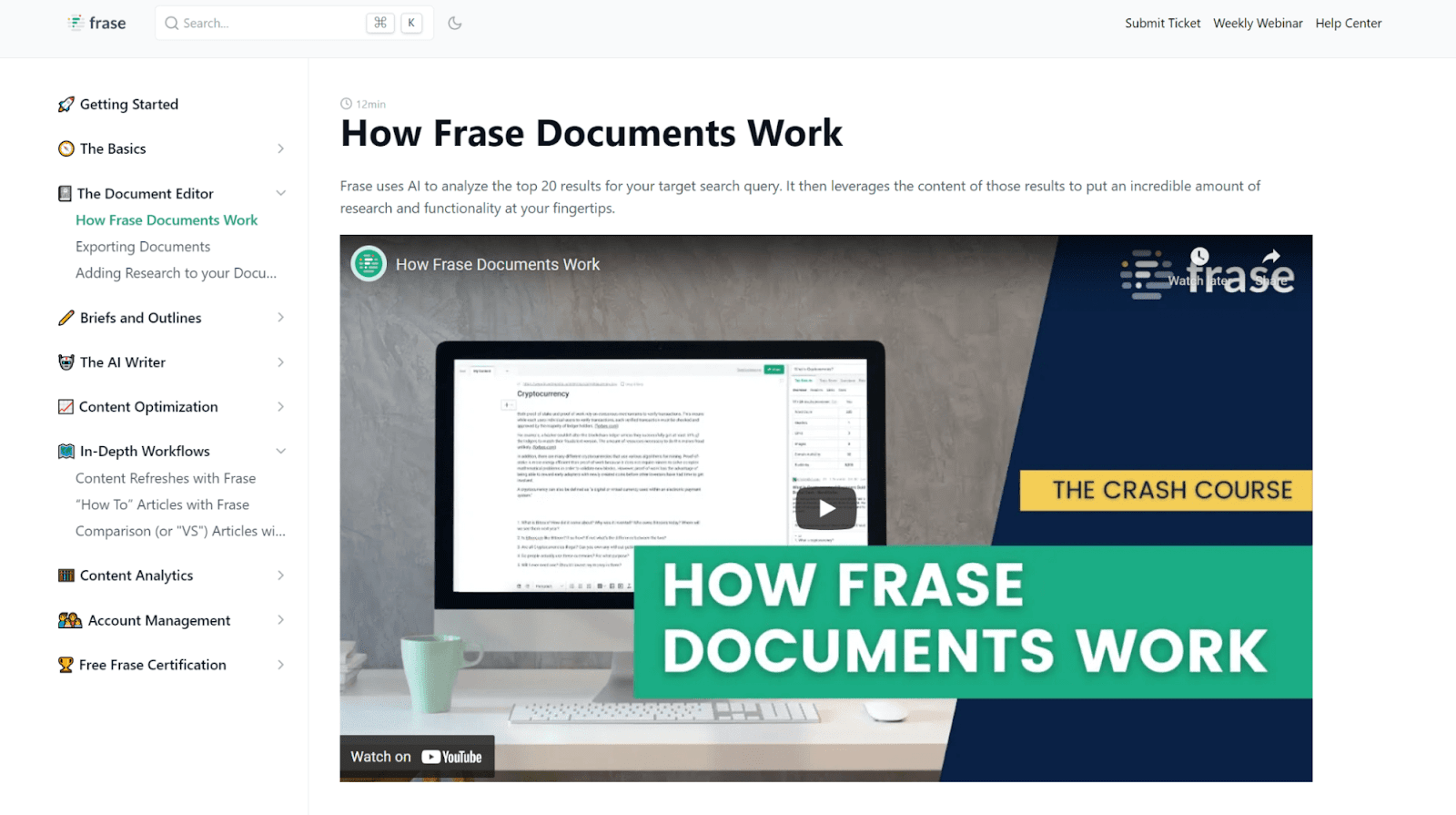 How Frase Documents Work