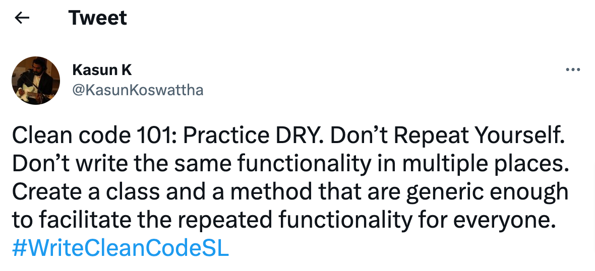 how to write documentation Kasun Koswatta post on Twitter