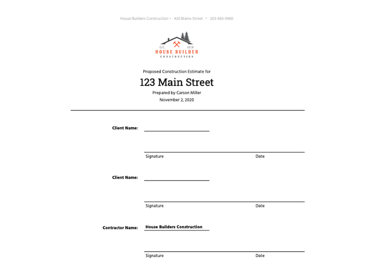 Signature Page Template For Contract