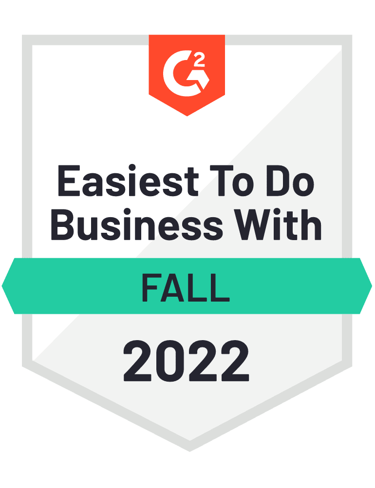G2 badge - Easiest To Do Business With Fall 2022