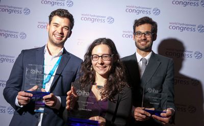 The recipients of the IHA Young Researcher Award at the 2017 World Hydropower Congress
