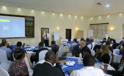 IHA's Frank Faraday addresses participants at the Protocol workshop.
