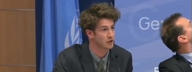 Simon Howard speaking at UN Water Conference in Zaragoza
