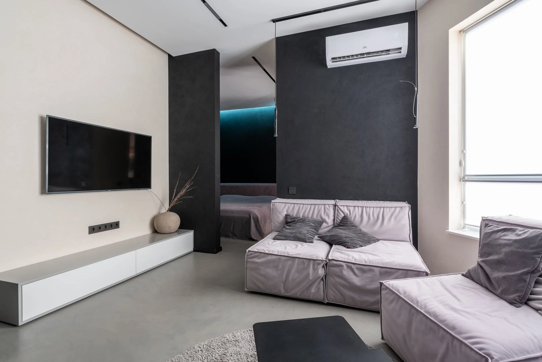 Modern room with split-type air conditioner
