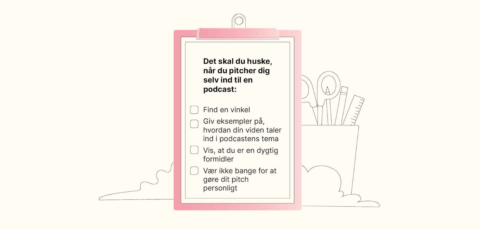 tjekliste sådan pitcher du dig selv ind til en podcast