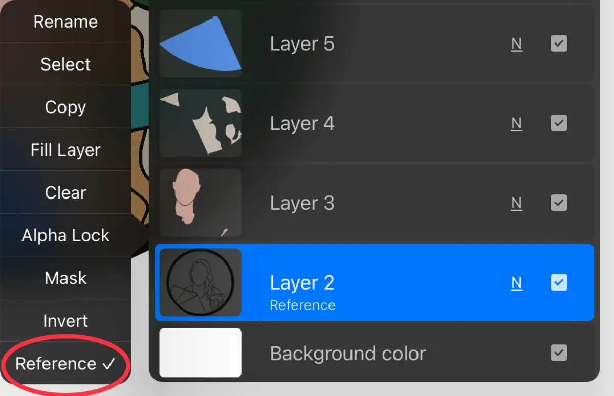 How to set the reference layer on procreate for coloring in our faceless portrait.