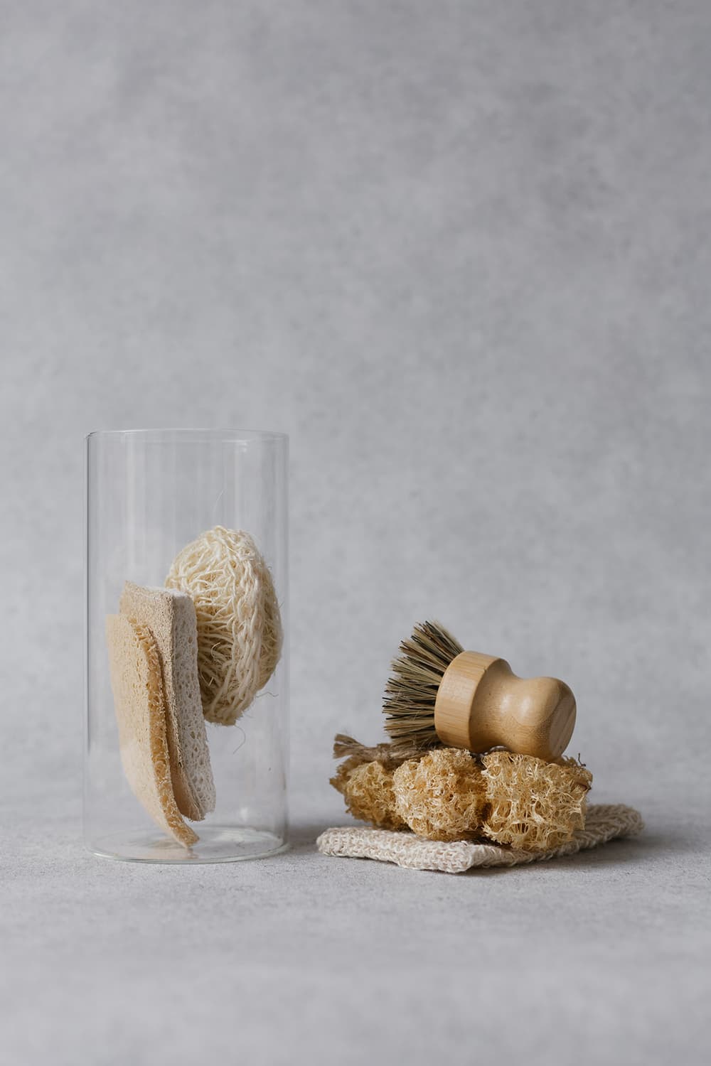 Natural Scrub Bundle with Glass Tub.