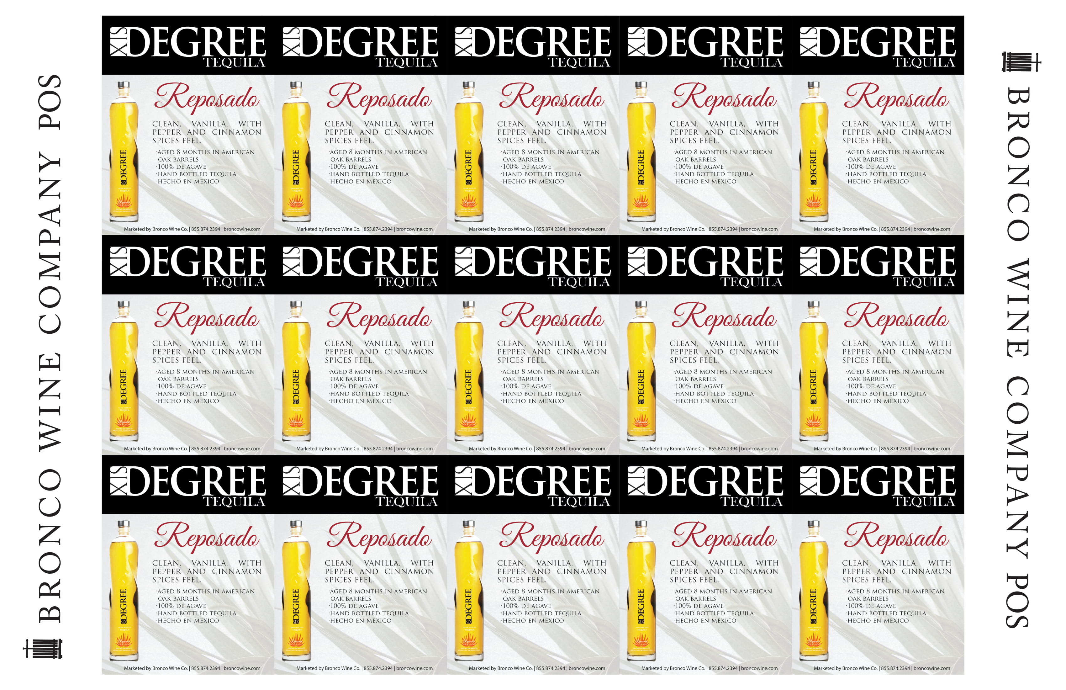 Six Degree Tequila spirits shelf talker sample