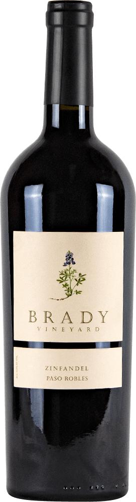 Brady Vineyards wine brand Zinfandel bottle shots