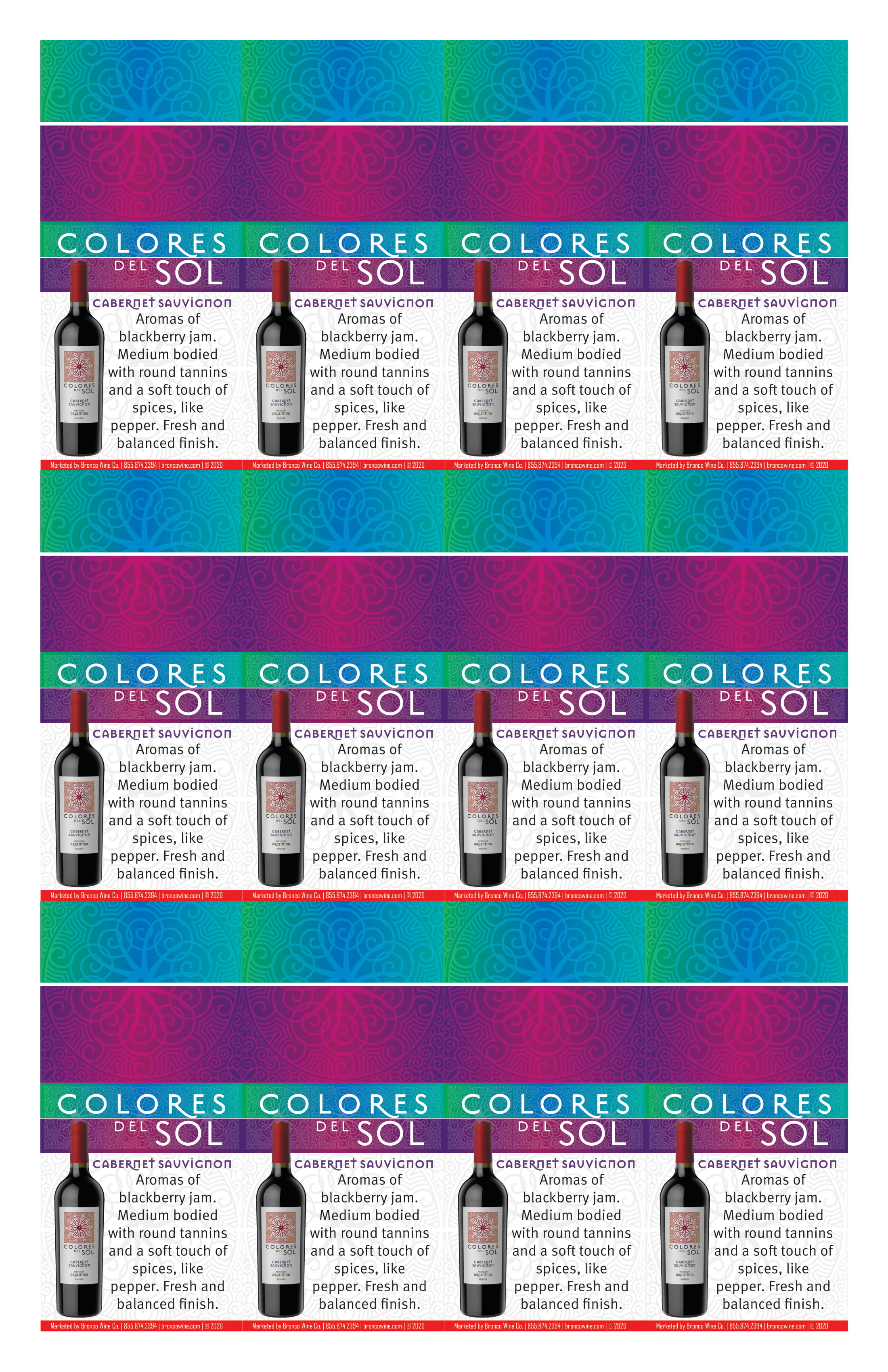 Colores Del Sol Cabernet Sauvignon neckers sample