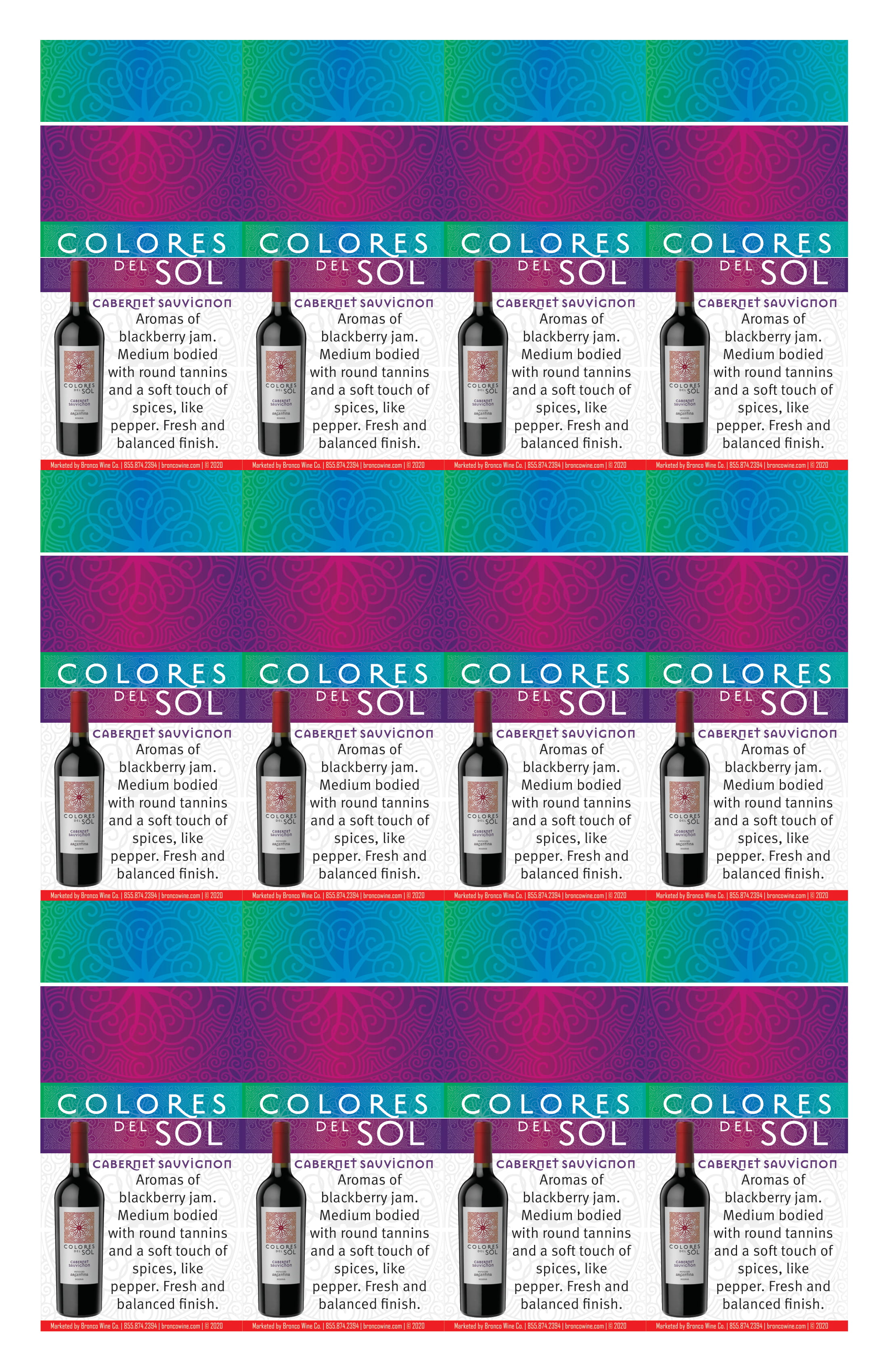 Colores Del Sol Cabernet Sauvignon neckers sample