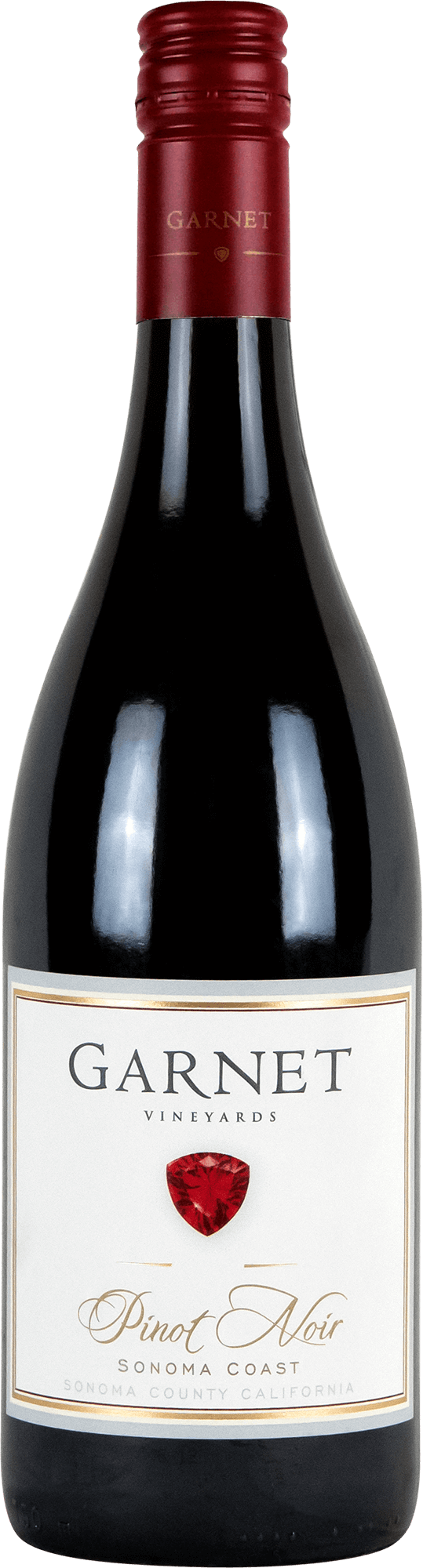 Garnet Vineyards Sonoma Coast Pinot Noir bottle shot sample