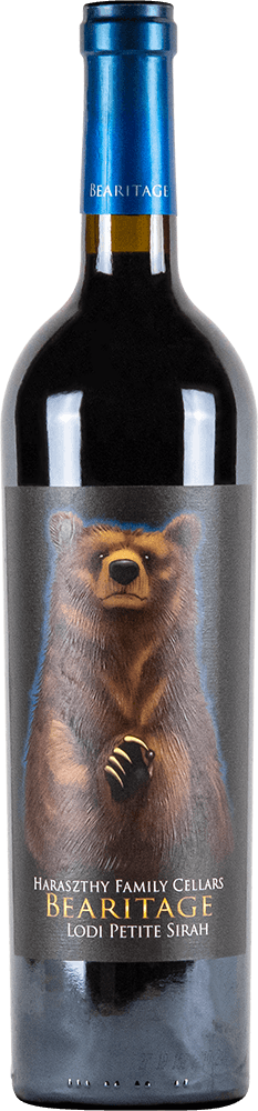 Haraszthy Family Cellars Bearitage Petite Sirah bottle front view