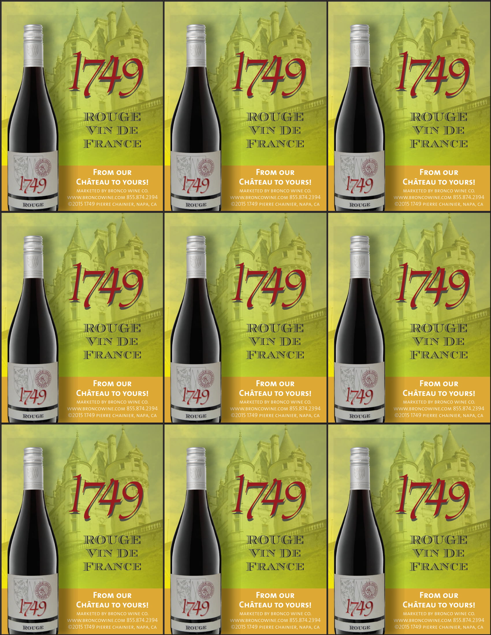1749 brand Rouge Shelf Talkers sample