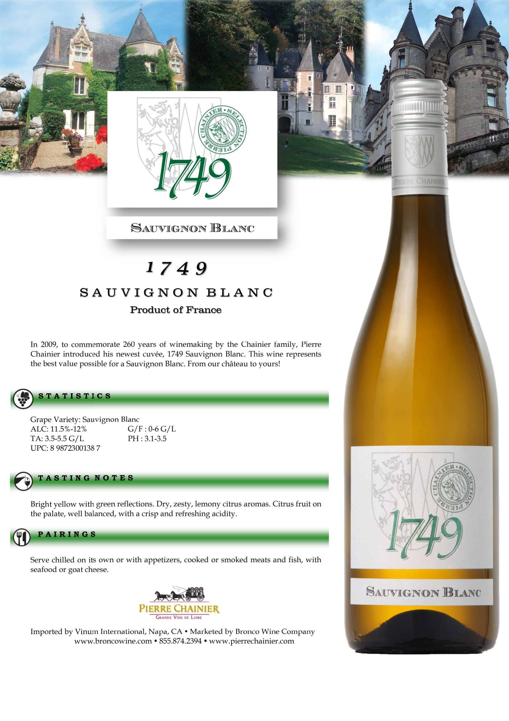 1749 Sauvignon Blanc Sell Sheets