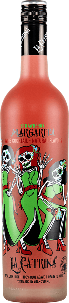 La Catrina Cocktails Strawberry Margarita 750ml wine bottle from front