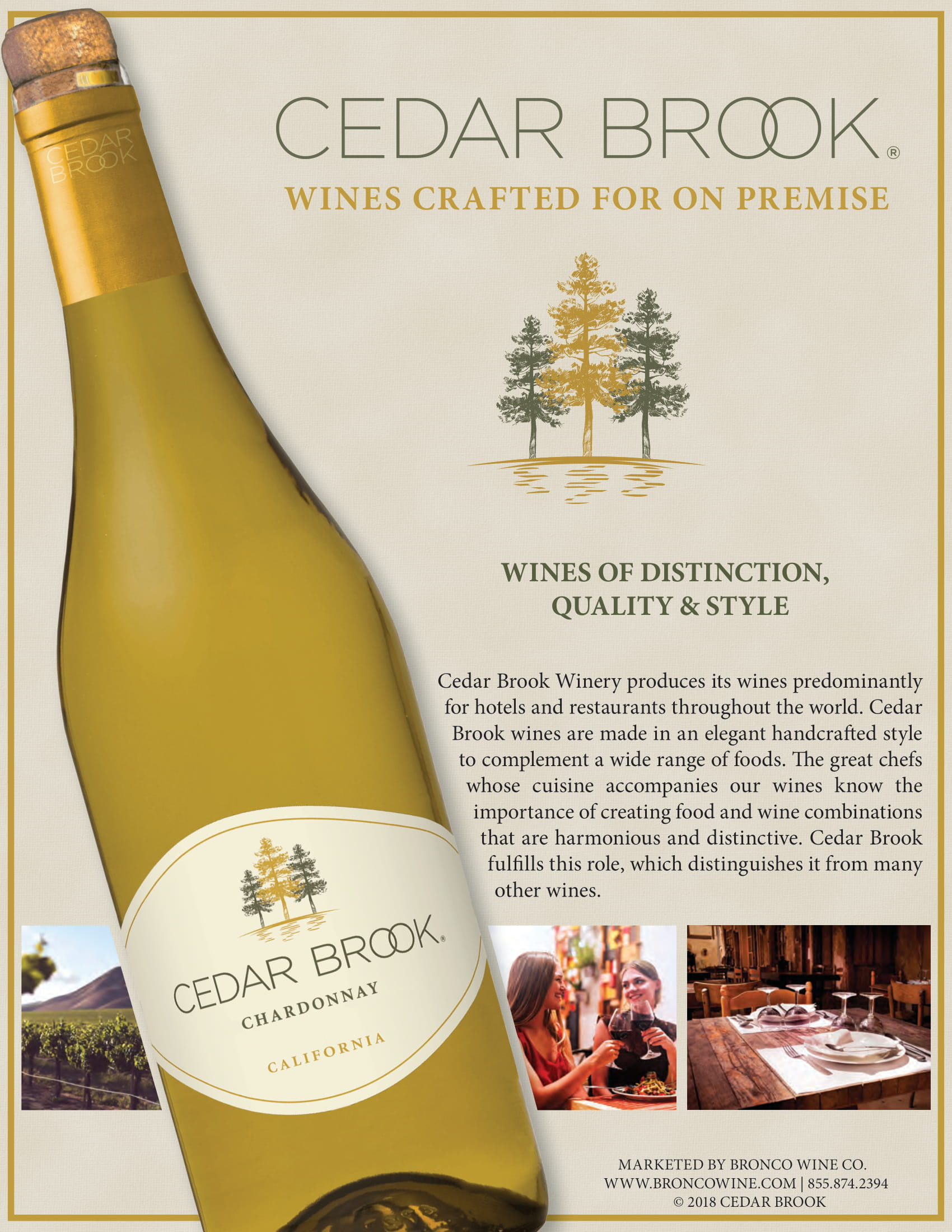 Cedar Brook wine brand Family tech sheet sample