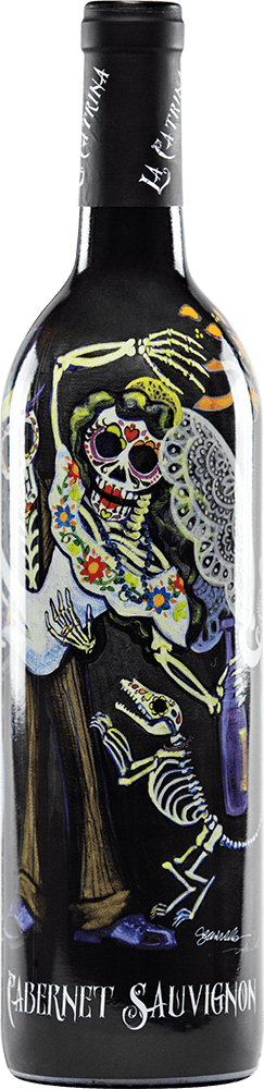 La Catrina Vino Cabernet Sauvignon wine bottle and ornate wine label