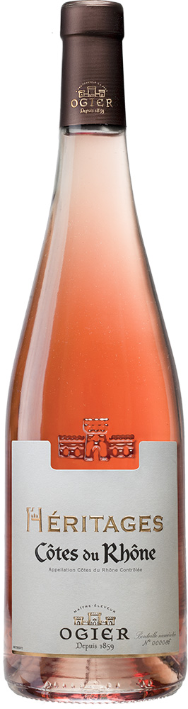 Heritages Côtes du Rhône Rosé wine bottle front view