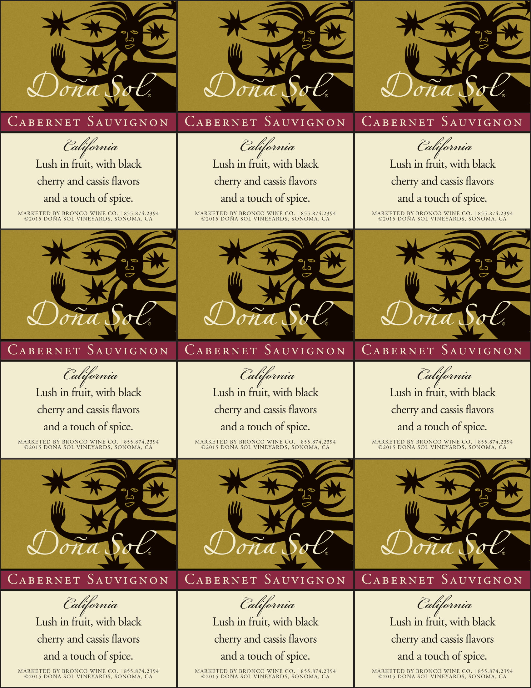 Dona Sol Cabernet Sauvignon shelf talker sample