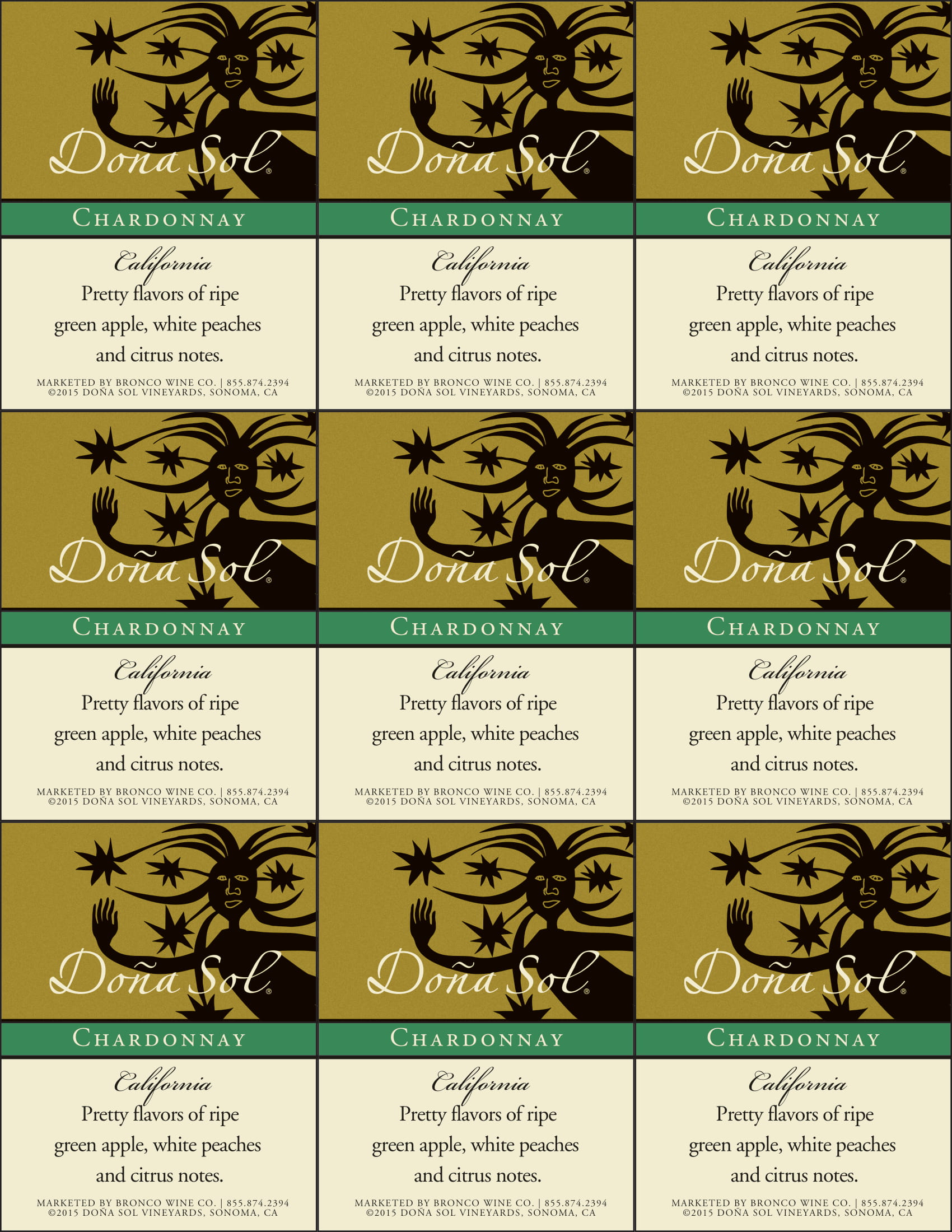 Dona Sol Chardonnay shelf talker sample