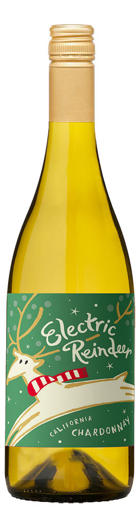 Electric Reindeer wine brand Chardonnay bottle shot sample