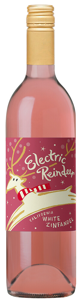 Electric Reindeer wine brand White Zinfandel bottle shot sample