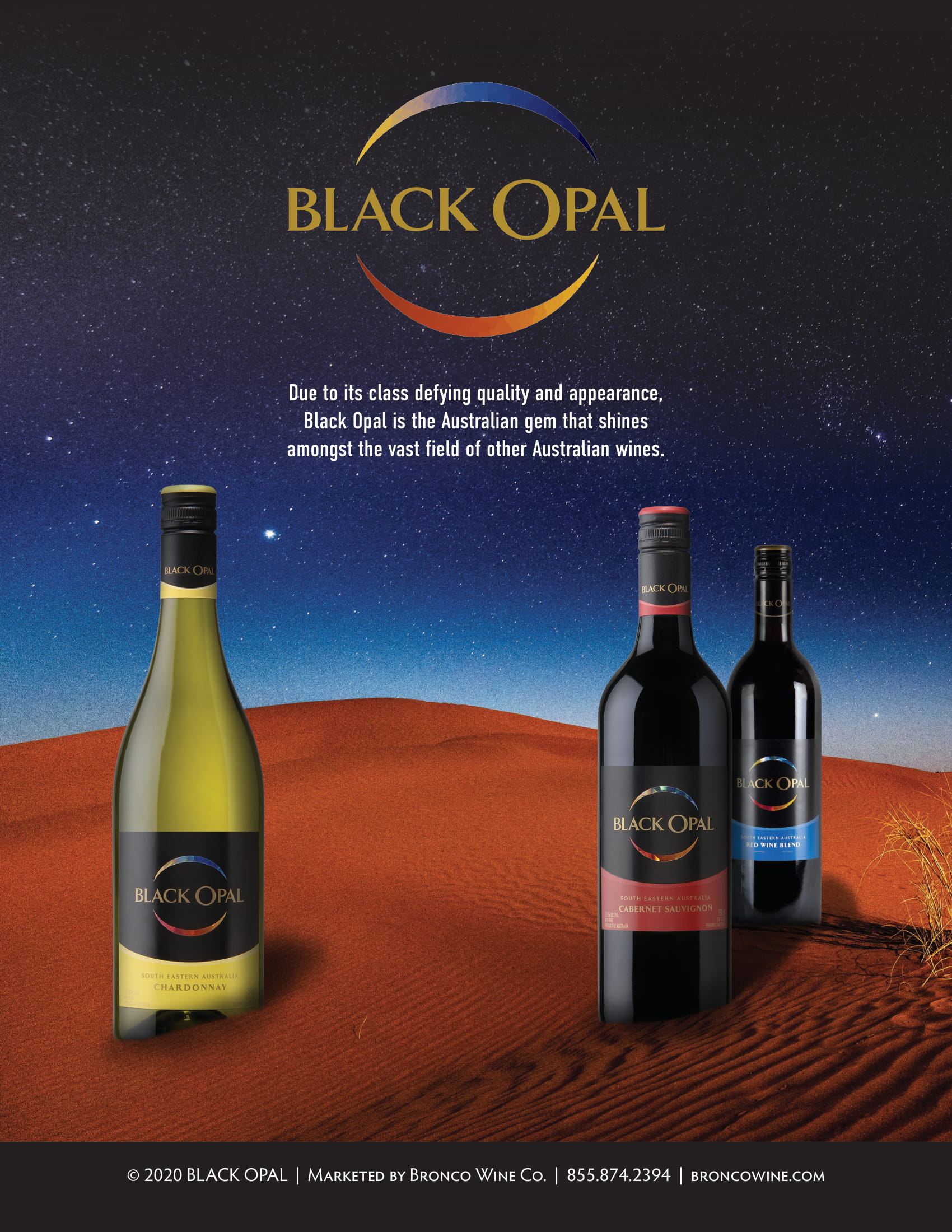 Black Opal wine brand Family tech sheet sample