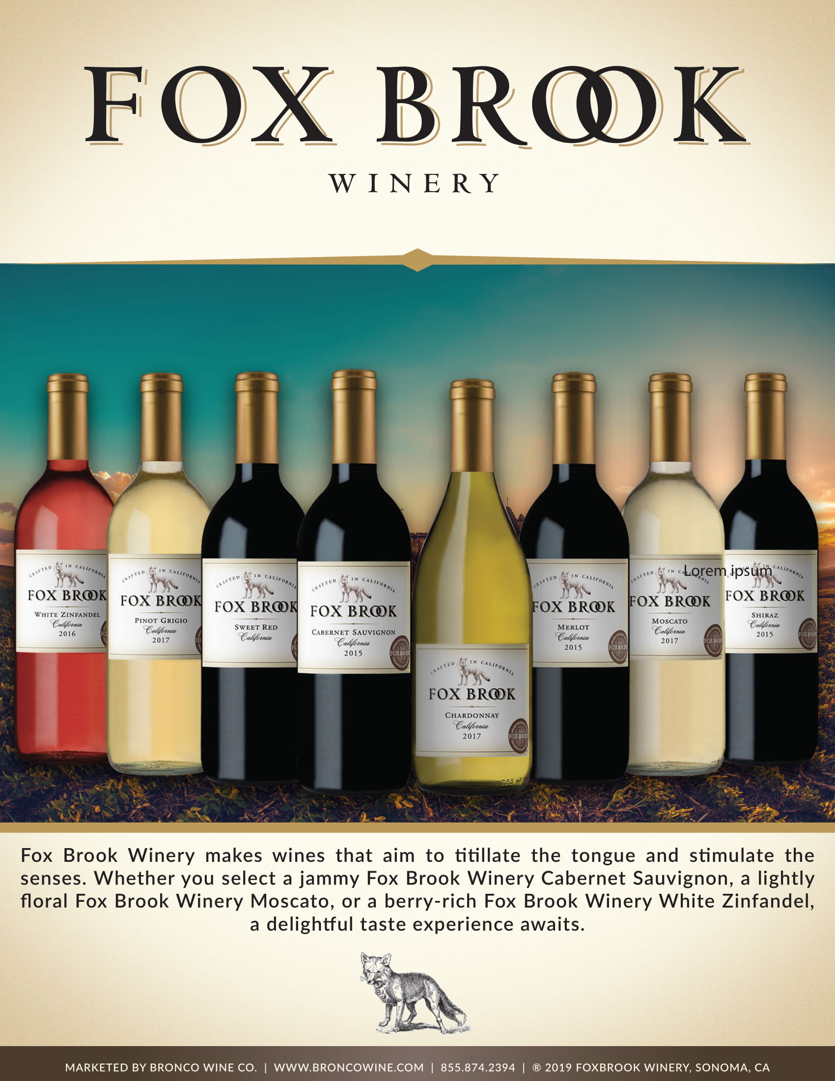 Fox Brook Family tech sheet sample