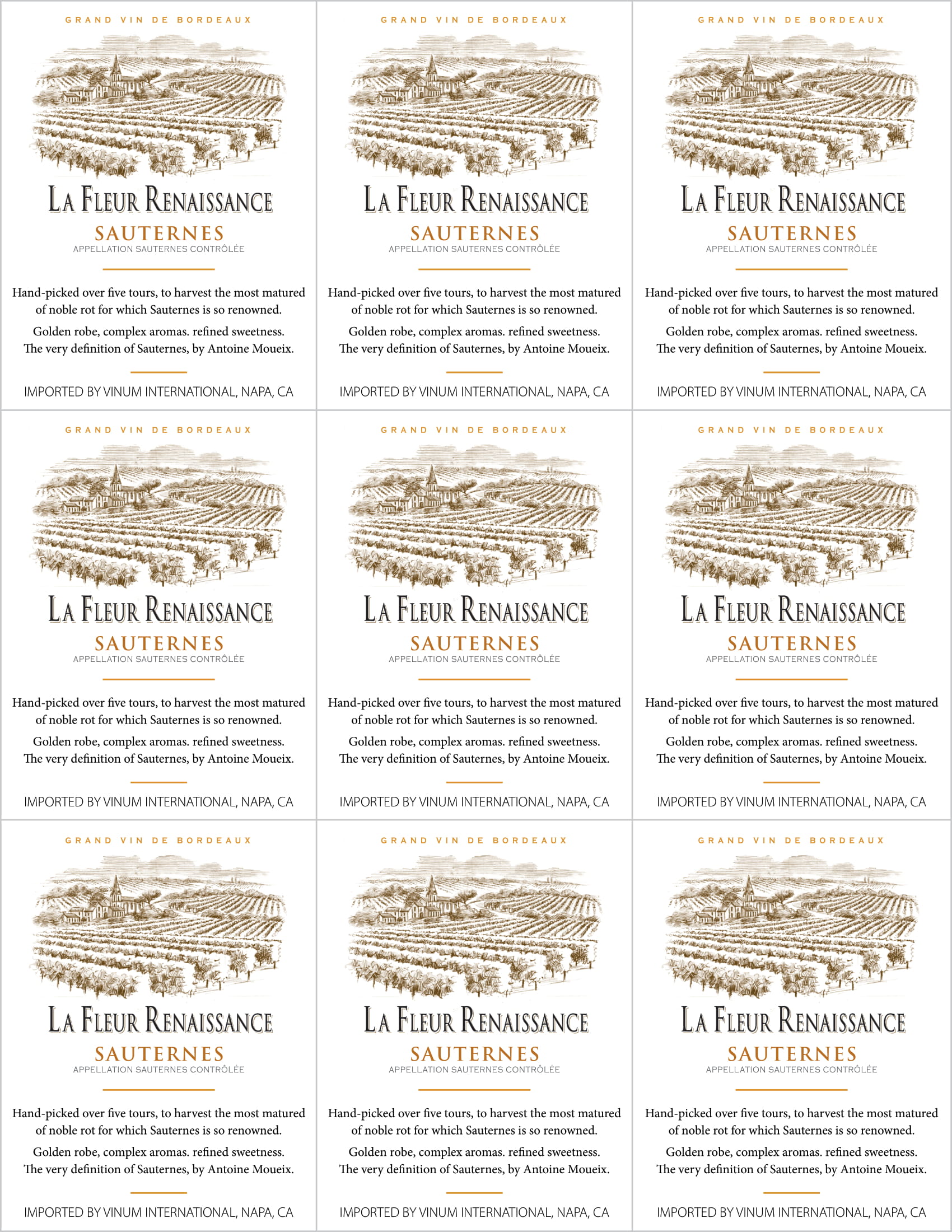 La Fleur Renaissance Sauternes shelf talker sample