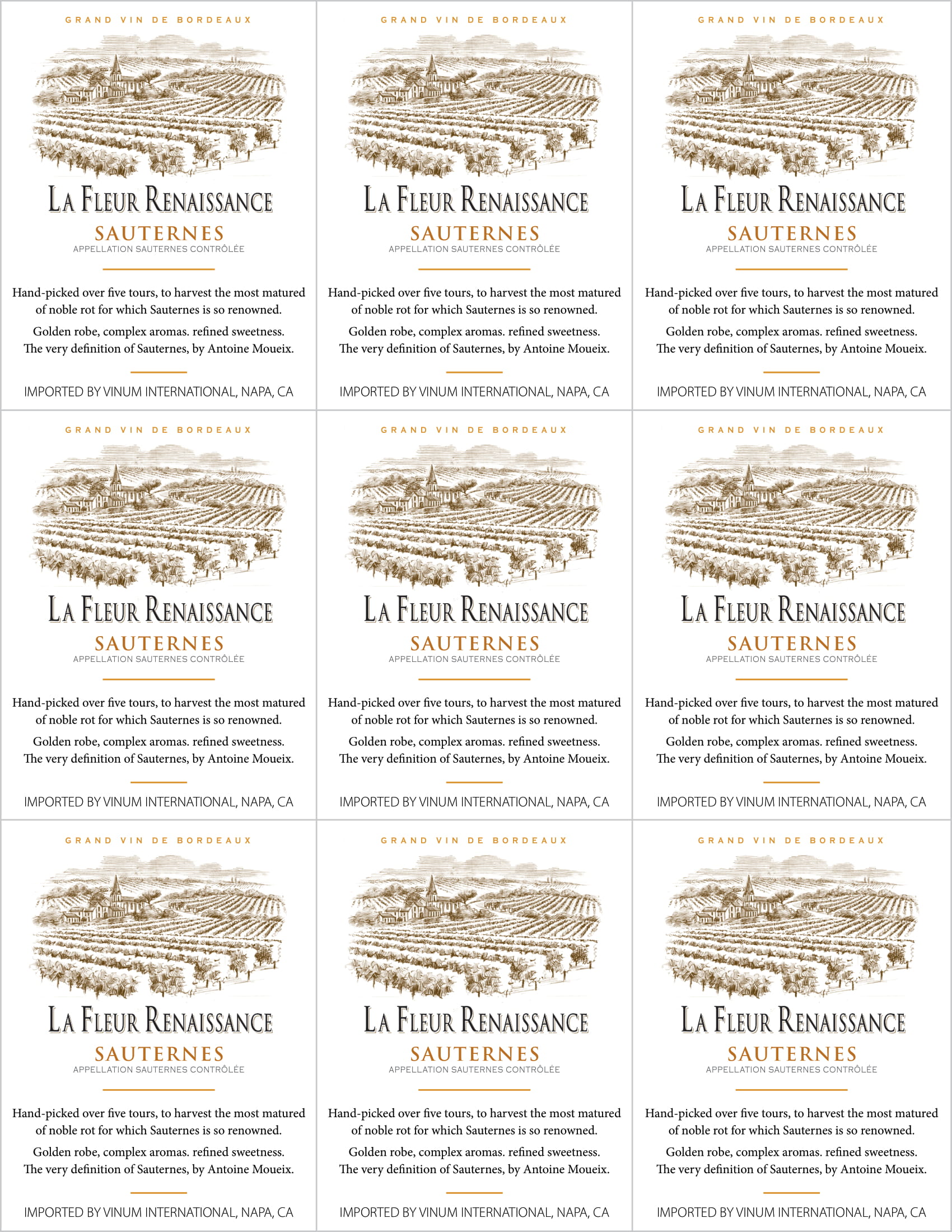 La Fleur Renaissance Sauternes shelf talker sample