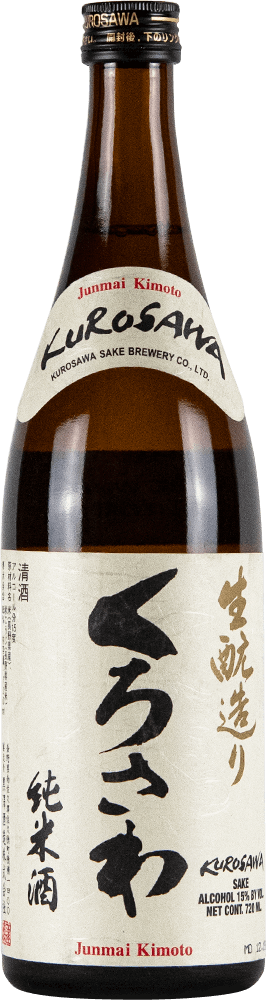 Kurosawa Sake Junmai Kimoto 720ml sake bottle from the front