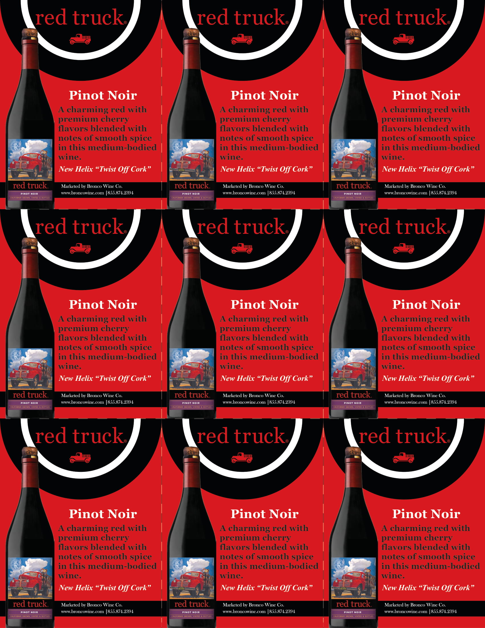 Red Truck Pinot Noir shelf talker sample