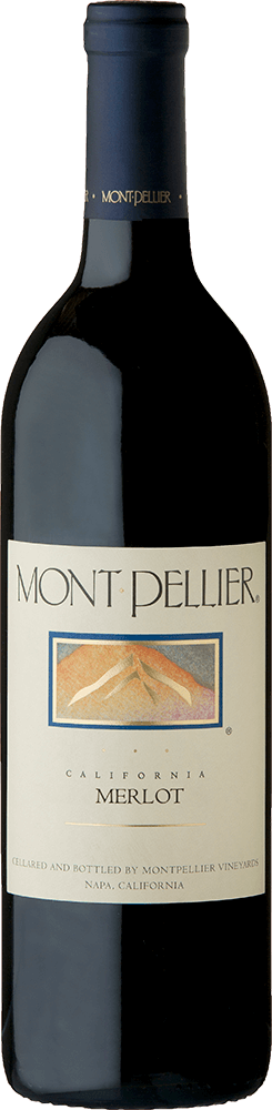 Montpellier Merlot 750ml wine bottle with label front view