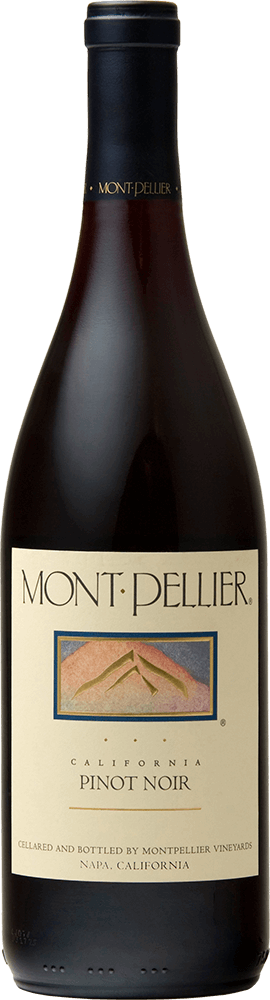 Montpellier Pinot Noir wine bottle and label front view