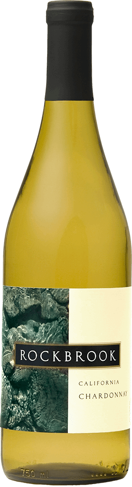 Rockbrook Cellars Chardonnay wine bottle, label and capsule front view