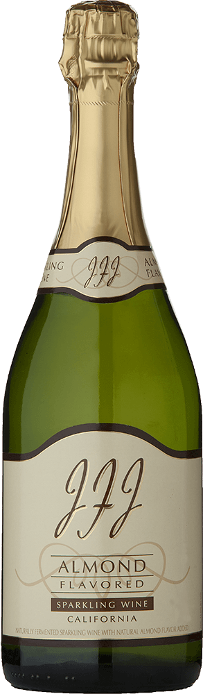 JFJ Winery wine brand Almond Brut 750ml bottle with label and capsule from front