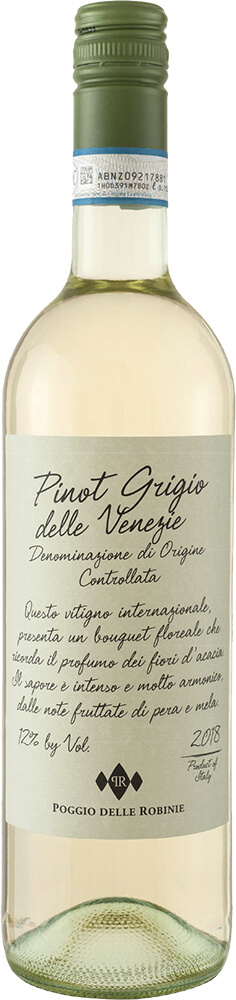 Poggio Delle Robinie Pinot Grigio 750ml wine bottle front view