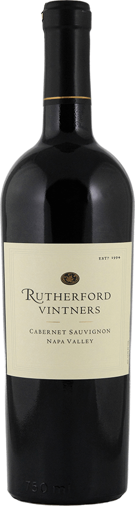 Rutherford Vintners Cabernet Sauvignon wine bottle and wine label from front