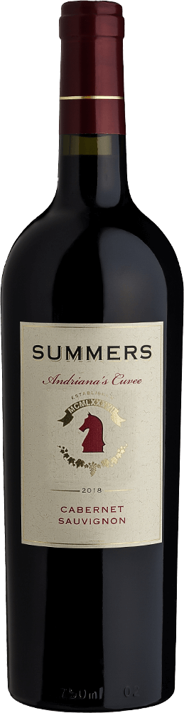 Summers Cabernet Sauvignon Andriana's Cuvée front wine bottle, label and capsule
