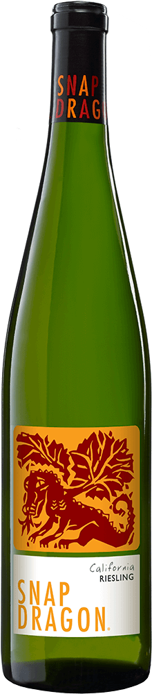 Snap Dragon Riesling 750ml wine bottle front view with wine label and capsule