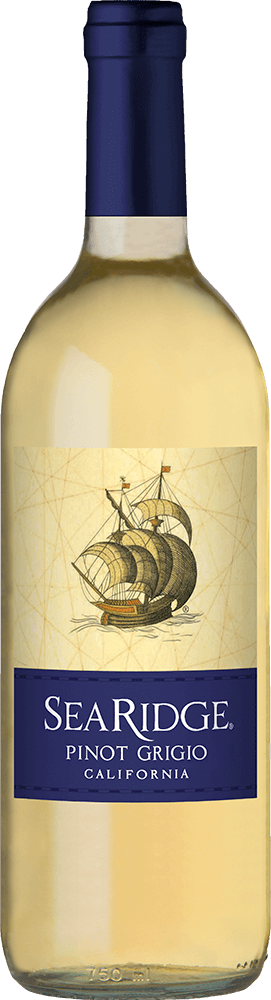 Sea Ridge Pinot Grigio wine bottle, capsule and wine label