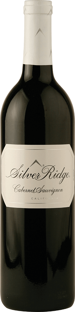 Silver Ridge Cabernet Sauvignon wine label and front of wine bottle