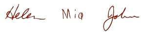 Falcone Family SIgnature samples Helen Mia John
