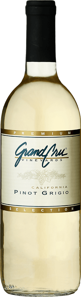 Grand Cru Pinot Grigio wine bottle label and capsule front view